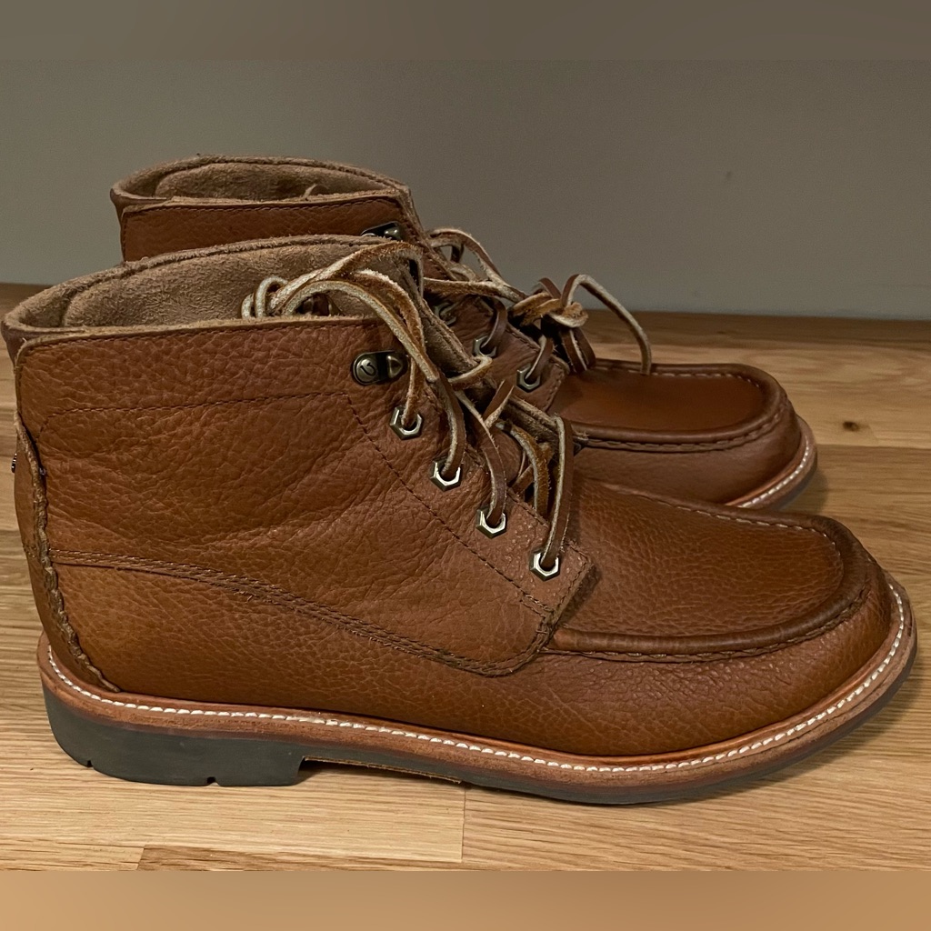 Olukai Men's Brown Leather Moc Toe Boots